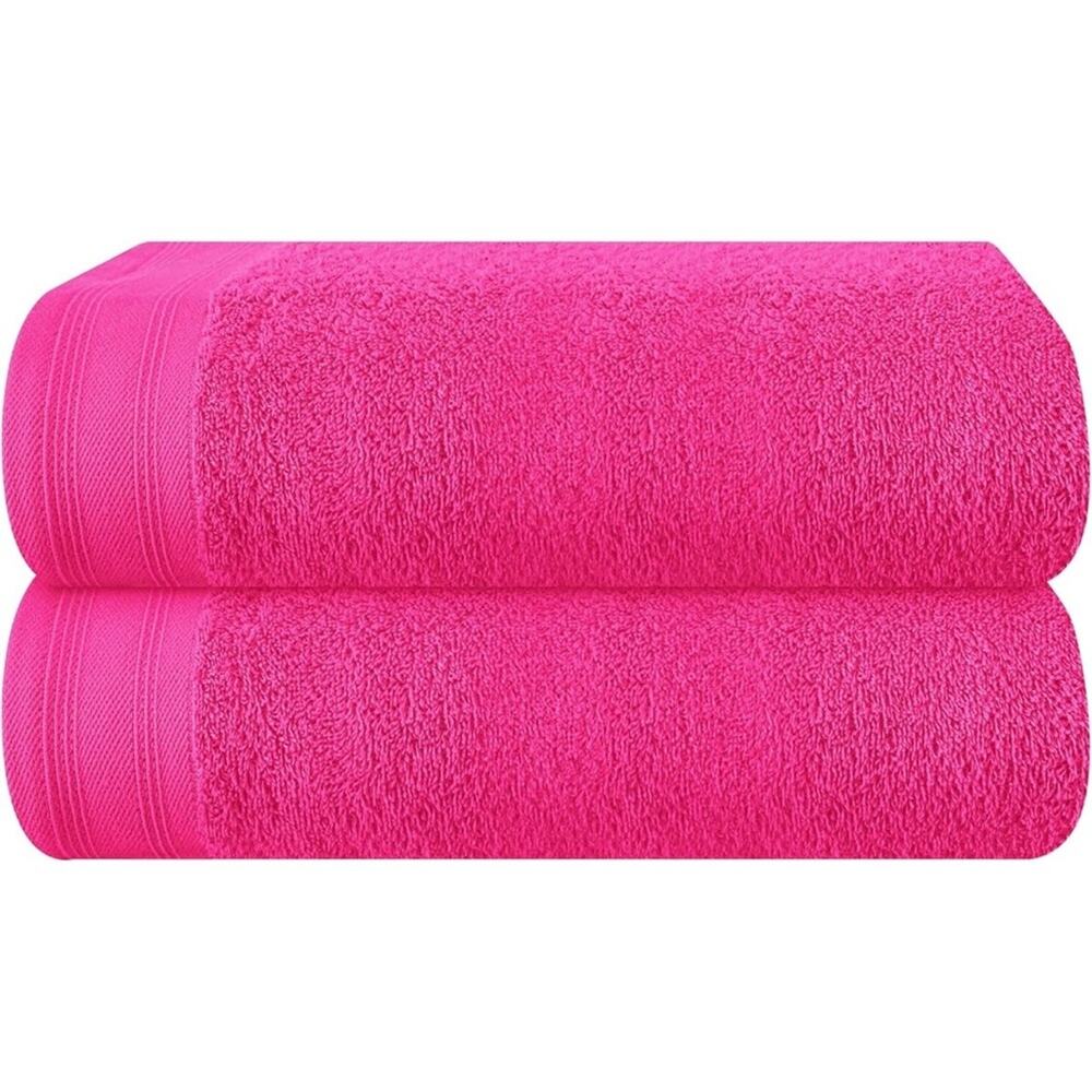 Belizzi Home Luxurious Pink Bath Towels Set of 2 (28”x55”) (A271)